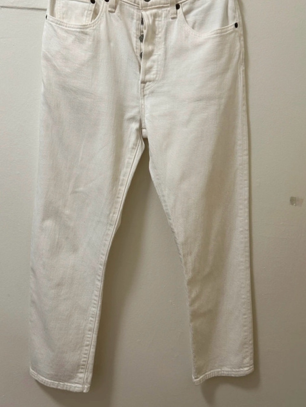 Levi's 501 Classic Premium White Straight Leg Denim Jeans